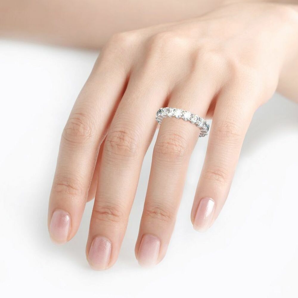 Cote DArgent womens Eternity Ring Cubic Zirconia Sterling Silver Band Size 8